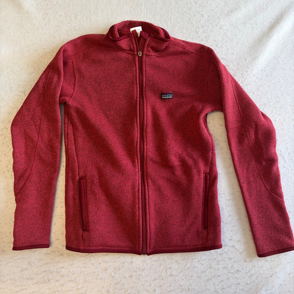 Patagonia Better Sweater Full Zip Jacket Womens Medium Red Knit Fleece Outdoor